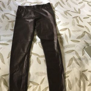 Leather brown leggings